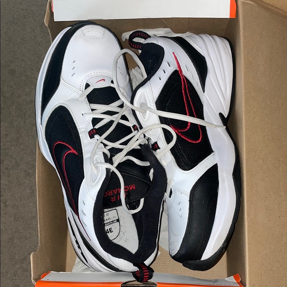 Nike Black and White Sneakers with Red Details